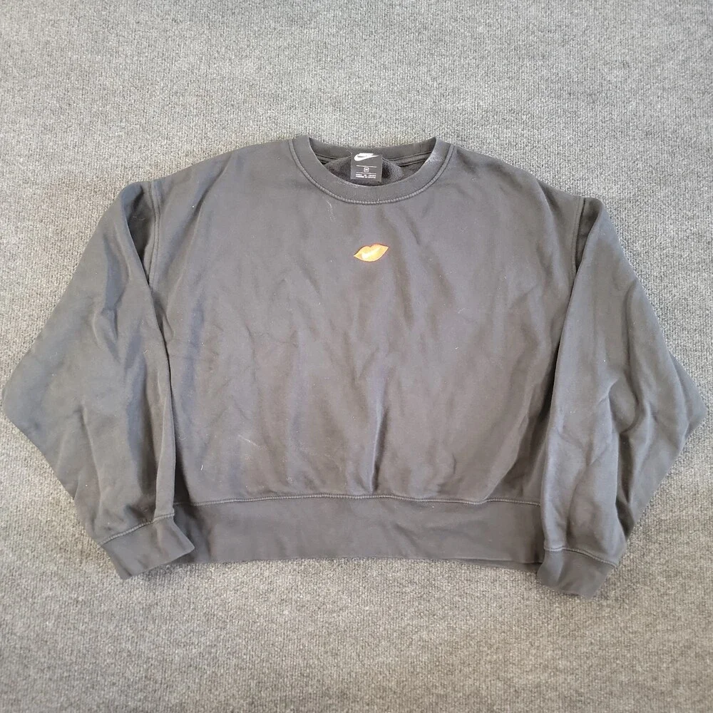 Women's Nike Pullover Sweatshirt Lips Kisses Spelling NIKE Sz 2X Plus Sz